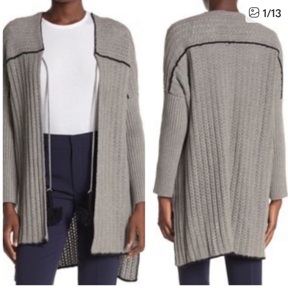 UGG Gray Ribbed Open-Front Cardigan The Bargain Christmas Gift‎